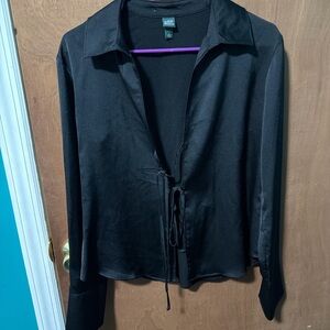 Wild fable black tie front blouse